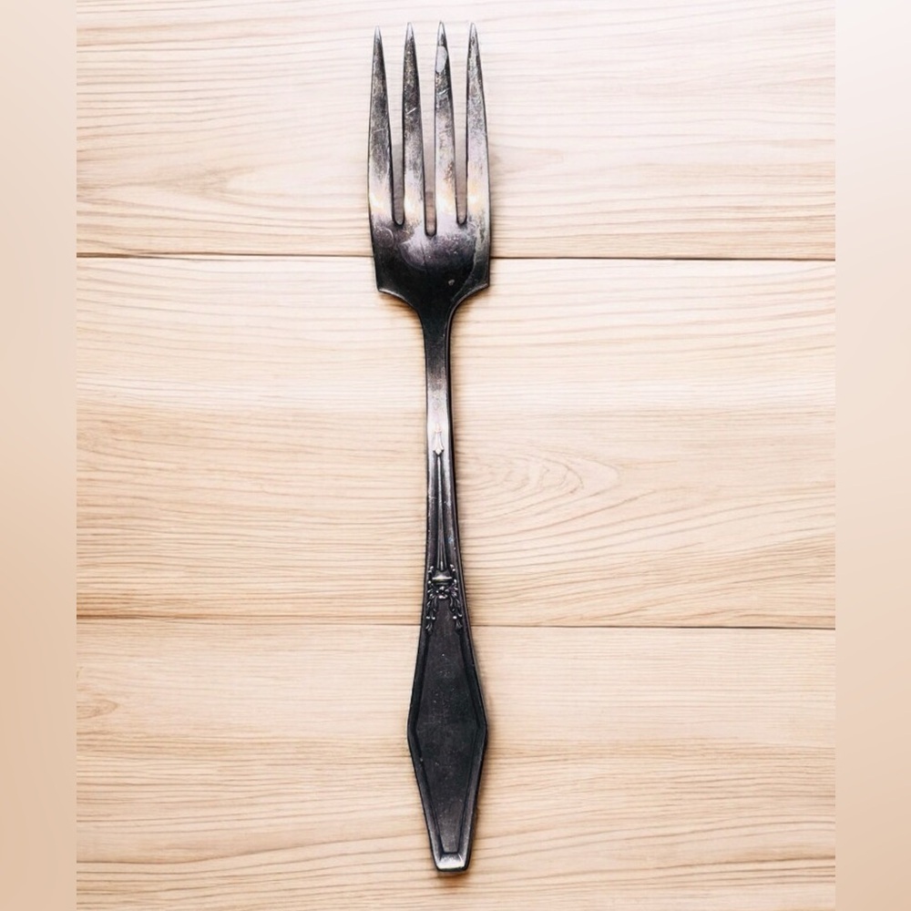 Holmes & Edwards XIV Flatware Buffet Cold Meat Serving Fork Antique